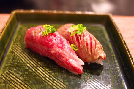 2011.03.09　銀山温泉　旅籠 いとうや　夕食-山形牛のにぎり