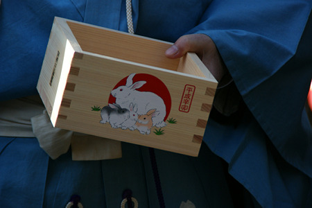 豆撒きの枡には、干支のうさぎ!